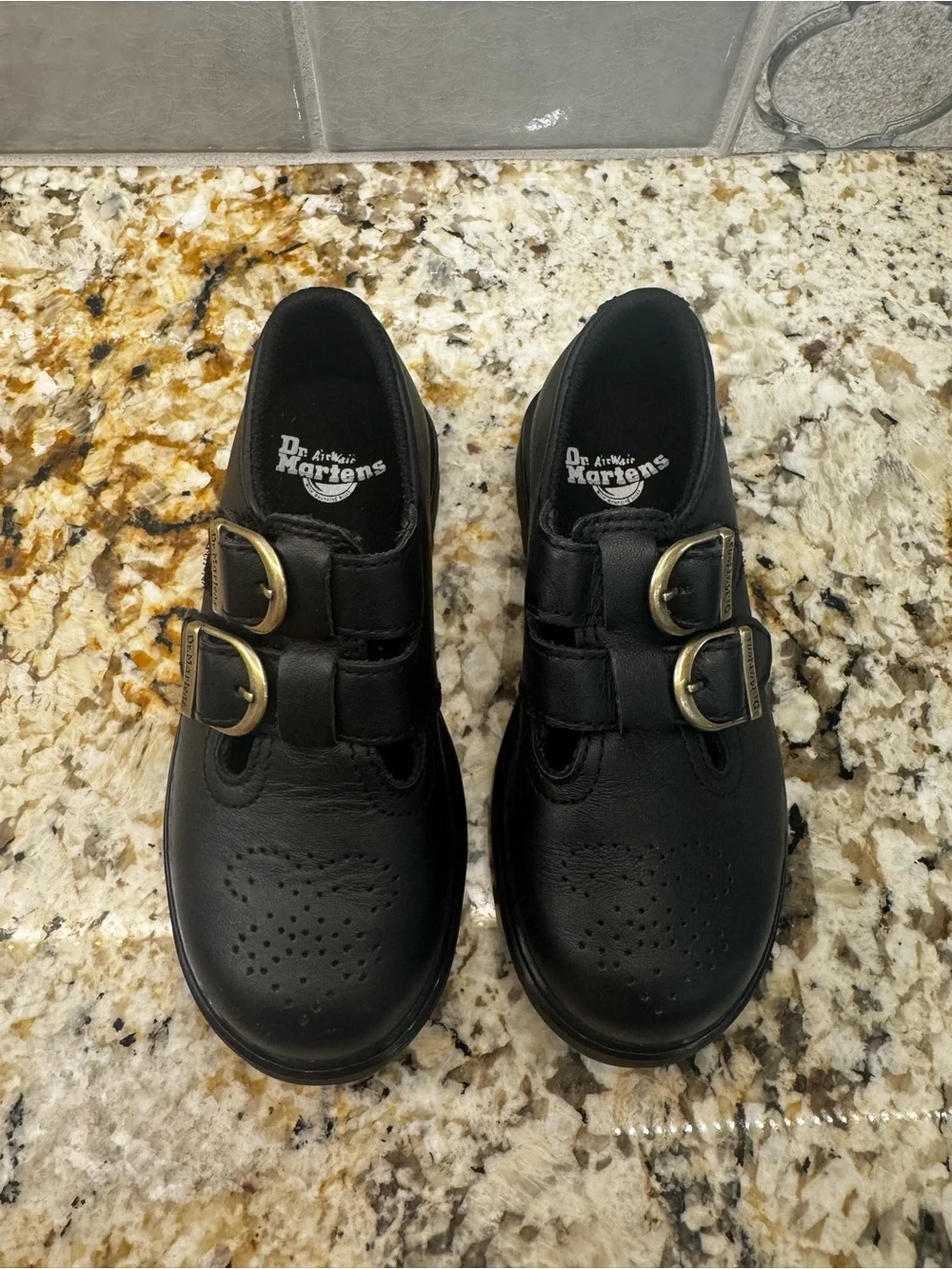 Dr. Martens Kids Black Double-Buckle Dress Shoes